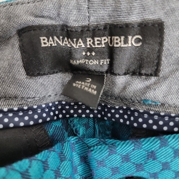 Banana Republic Hampton Fit crop length Size 2 pants Teal Blue - Picture 4 of 9